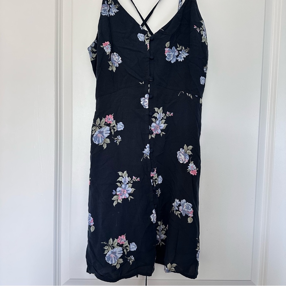 Abercrombie & Fitch (Small) Floral Printed Button Up Tank Mini Dress